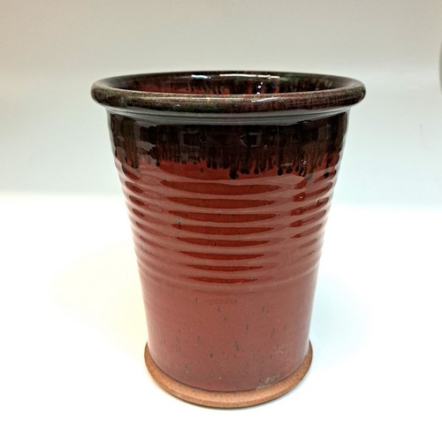 #231005 Utensil Holder Red with Black Accent $22 at Hunter Wolff Gallery